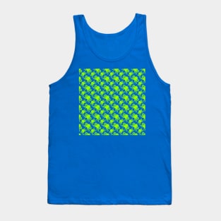 Spidy Pattern Neon Green Tank Top